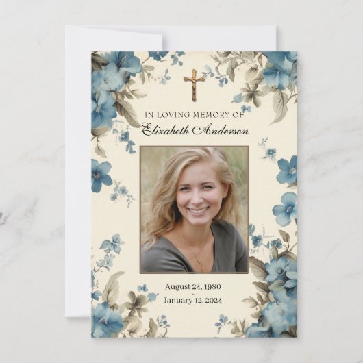 Katholieke begrafenis foto gedenkteken aankondiging (Voorkant)