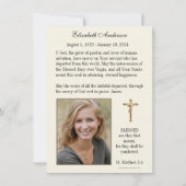 Katholieke begrafenis foto gedenkteken aankondiging (Achterkant)