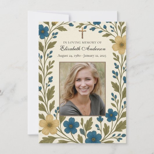 Katholieke begrafenis foto gedenkteken aankondiging (Voorkant)