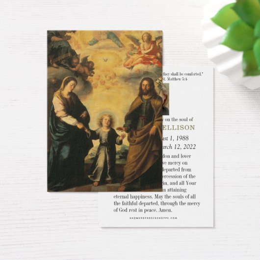 Katholieke Begrafenis Gebed Jezus Maria Jozef Visitekaartje (Bureau)