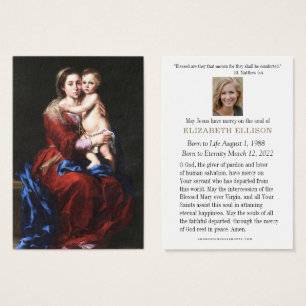 Katholieke begrafenis gebed Maria Rozenkrans Visitekaartje