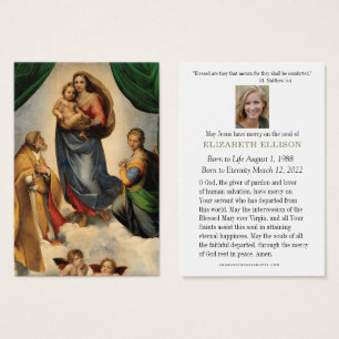 Katholieke begrafenis gebed Mary Angels Visitekaartje