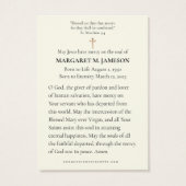 Katholieke begrafenis gedenkteken Heilig Hart Rode Visitekaartje (Achterkant)