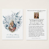 Katholieke begrafenis gedenkteken Maria Jezus gebe Visitekaartje (Voorkant /achterkant)