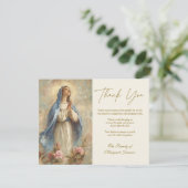 Katholieke begrafenis Gezegende Maagd Maria Bedankkaart (Staand voorkant)