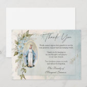 Katholieke begrafenis Gezegende Maagd Maria Bedankkaart (Voorkant / Achterkant)