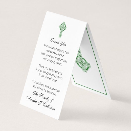 Katholieke begrafenis Iers Gebed Heilige Kaart Mem Visitekaartje (Achterkant)