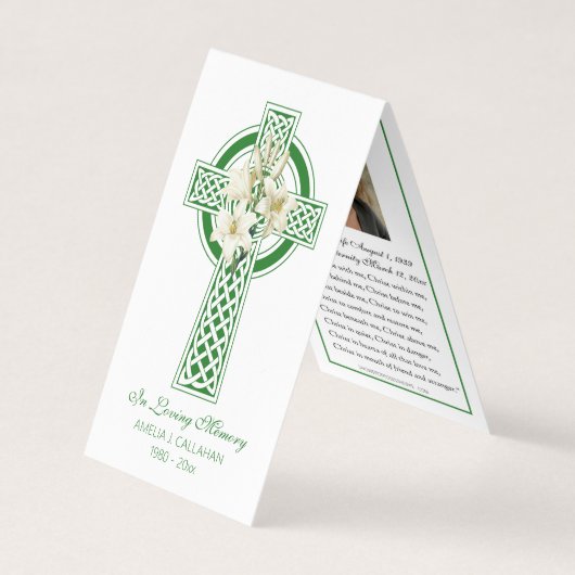 Katholieke begrafenis Iers Gebed Heilige Kaart Mem Visitekaartje (Voorkant)