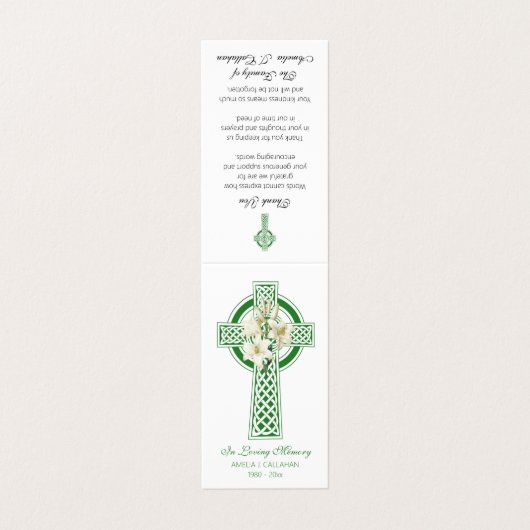 Katholieke begrafenis Iers Gebed Heilige Kaart Mem Visitekaartje (Buitenkant ongevouwen)