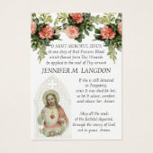 Katholieke begrafenis Jesus Floral  gebed Visitekaartje (Voorkant)