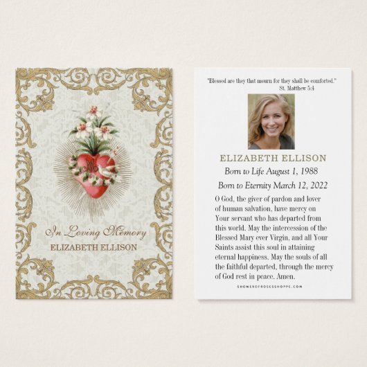 Katholieke Begrafenis Maagd Maria Begrafenis Kaart (Voorkant /achterkant)