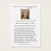 Katholieke Begrafenis Maagd Maria Begrafenis Kaart (Achterkant)