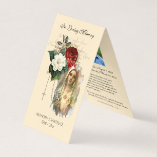 Katholieke begrafenis Maagd Mary Prayer Heilige Ka Visitekaartje