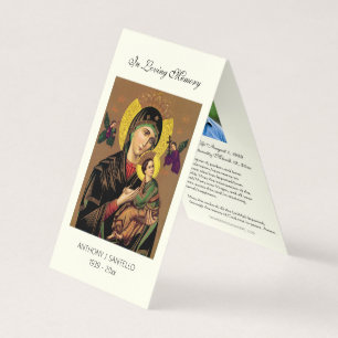 Katholieke begrafenis Maagd Mary Prayer Heilige Ka Visitekaartje