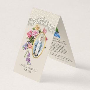 Katholieke begrafenis Maagd Mary Prayer Heilige Ka Visitekaartje