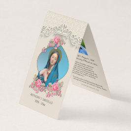 Katholieke begrafenis Maagd Mary Prayer Heilige Ka Visitekaartje