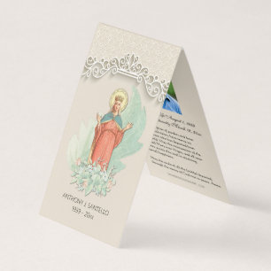 Katholieke begrafenis Maagd Mary Prayer Heilige Ka Visitekaartje
