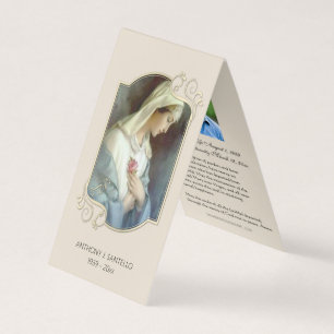 Katholieke begrafenis Maagd Mary Prayer Heilige Ka Visitekaartje