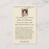 Katholieke begrafenis Memorial Crucifix Heilige Ka Visitekaartje (Achterkant)