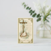 Katholieke begrafenis Memorial Crucifix Heilige Ka Visitekaartje (Staand voorkant)