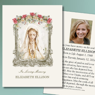 Katholieke begrafenis Memorial Mary Prayer Kaart