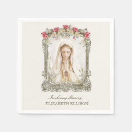 Katholieke begrafenis Memorial Mary Prayer Kaart Servet