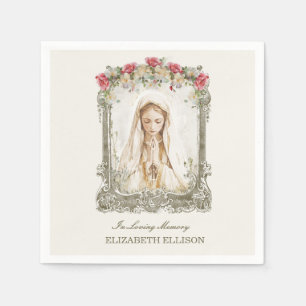 Katholieke begrafenis Memorial Mary Prayer Kaart Servet