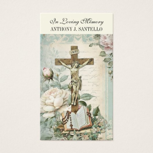 Katholieke begrafenis Memorial Prayer Heilige Boek Visitekaartje (Voorkant)