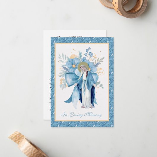 Katholieke begrafenis Memorial Prayer Notitiekaartje (Voorkant / Achterkant in situ)