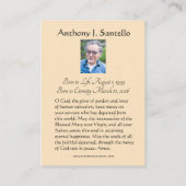 Katholieke begrafenis Memorial Prayer Plaatskaartje (Achterkant)