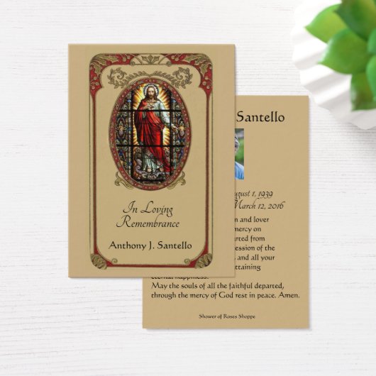 Katholieke begrafenis Memorial Prayer Visitekaartje (Bureau)