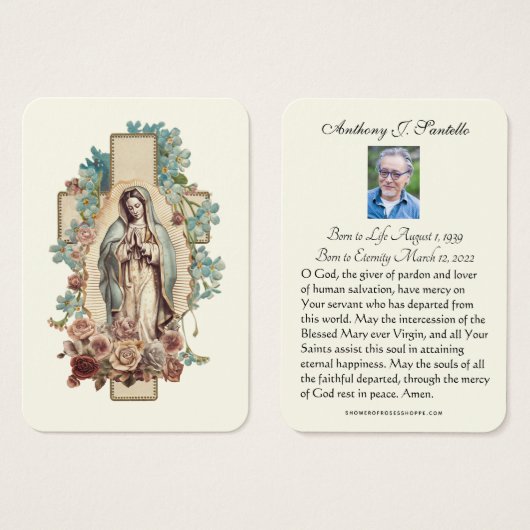 Katholieke begrafenis Memorial Prayer Visitekaartje (Voorkant /achterkant)