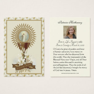 Katholieke begrafenis Memorial Prayer Visitekaartje