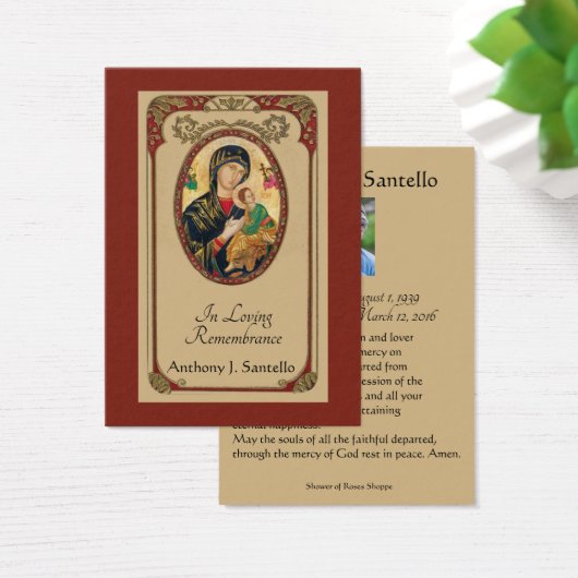 Katholieke begrafenis Memorial Prayer Visitekaartje (Bureau)