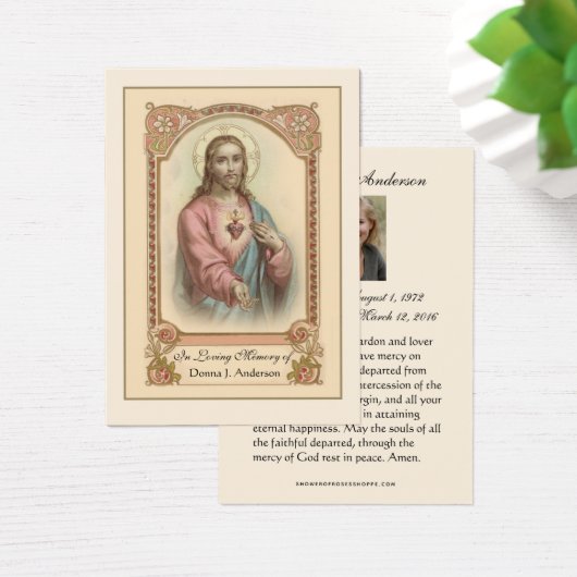 Katholieke begrafenis Memorial Prayer Visitekaartje (Bureau)