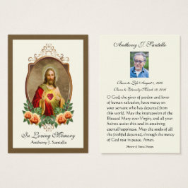 Katholieke begrafenis Memorial Prayer Visitekaartje