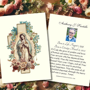 Katholieke begrafenis Memorial Prayer Visitekaartje