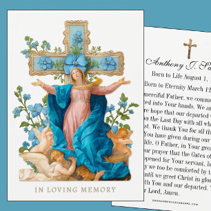 Katholieke begrafenis Memorial Prayer Visitekaartje