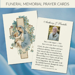 Katholieke begrafenis Memorial Prayer Visitekaartje