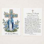 Katholieke begrafenis Memorial Prayer Visitekaartje (Voorkant /achterkant)