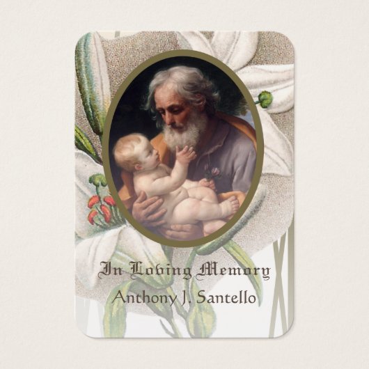 Katholieke begrafenis St. Joseph Prayer Heilige Ka Visitekaartje (Voorkant)