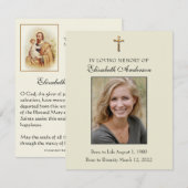 Katholieke begrafenis St. Joseph Religious Prayer Aankondiging (Voorkant / Achterkant)