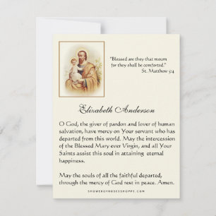 Katholieke begrafenis St. Joseph Religious Prayer Aankondiging