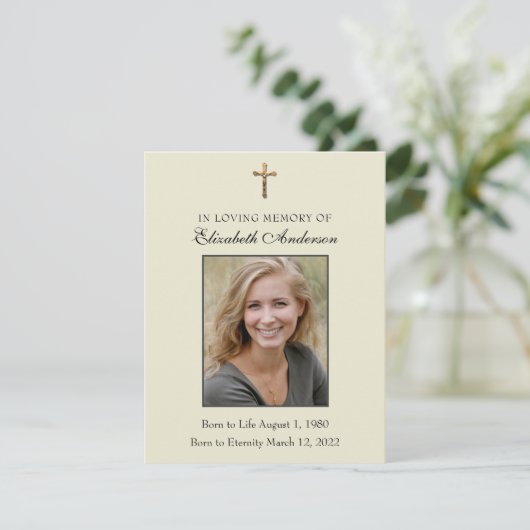 Katholieke begrafenisdienst Jesus Prayer Kaart (Staand voorkant)