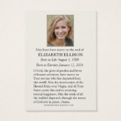 Katholieke begrafenisdienst Jesus Prayer Kaart (Achterkant)