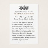 Katholieke begrafenisdienst Sympathy Prayer Kaart (Achterkant)