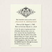 Katholieke begrafenisdienst Sympathy Prayer Kaart (Achterkant)