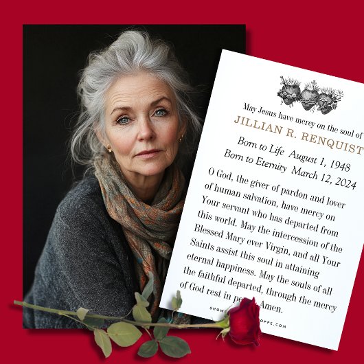 Katholieke begrafenisdienst Sympathy Prayer Kaart