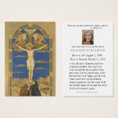 Katholieke begrafenisgebed herdenkingskruisiging visitekaartje (Voorkant /achterkant)