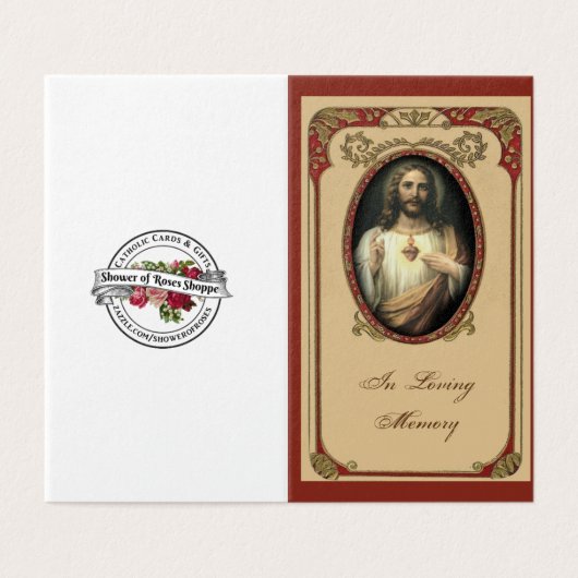 Katholieke begrafenisplechtigheid Heilige Kaart (Buitenkant ongevouwen)